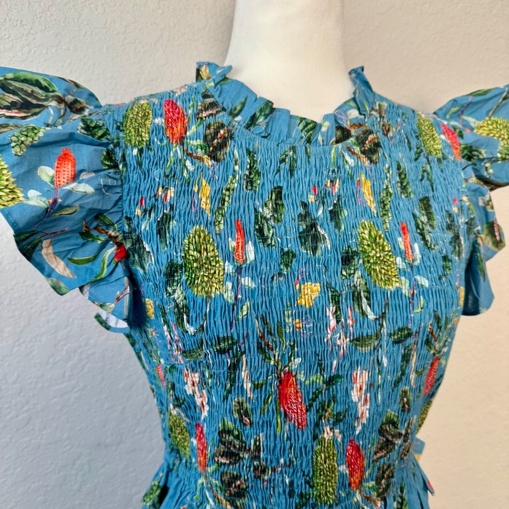 New Olivia James The Label Lila Dress Tropical Mist Women's Size M I - Picture 2 of 10